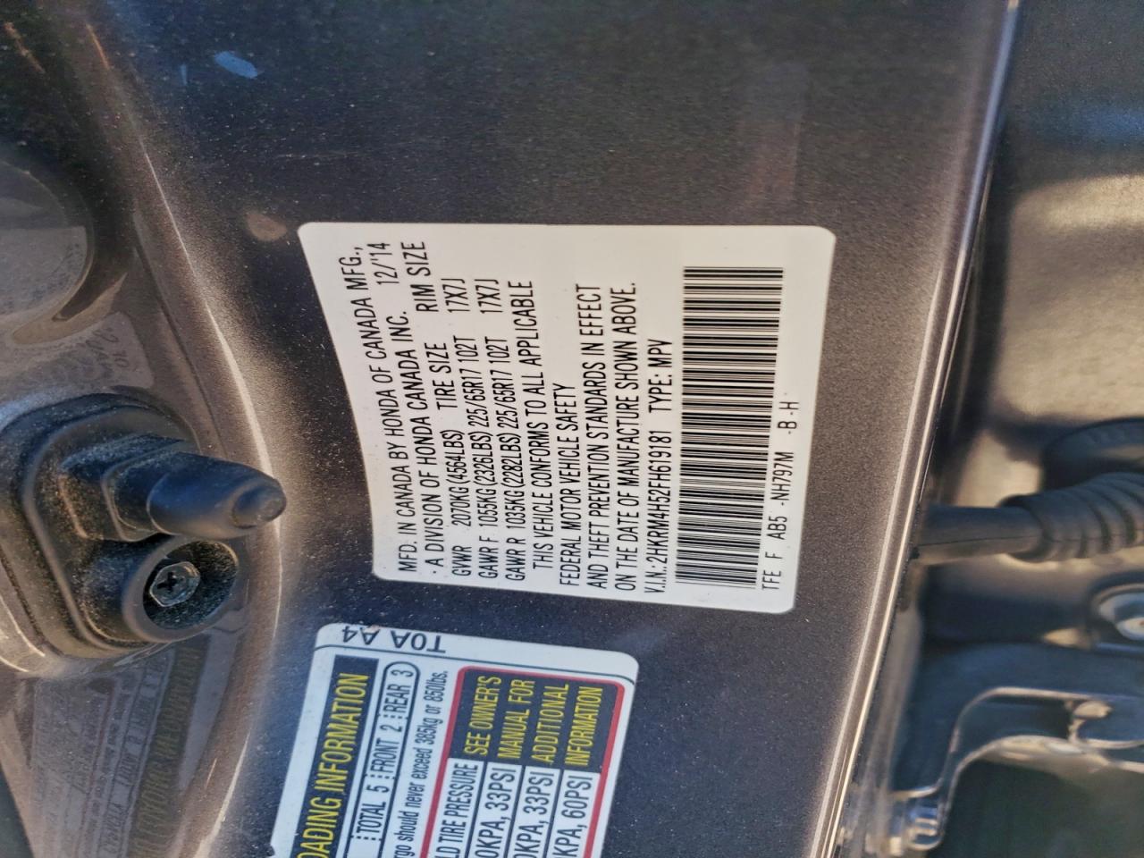 2015 HONDA CR-V EX photo 27