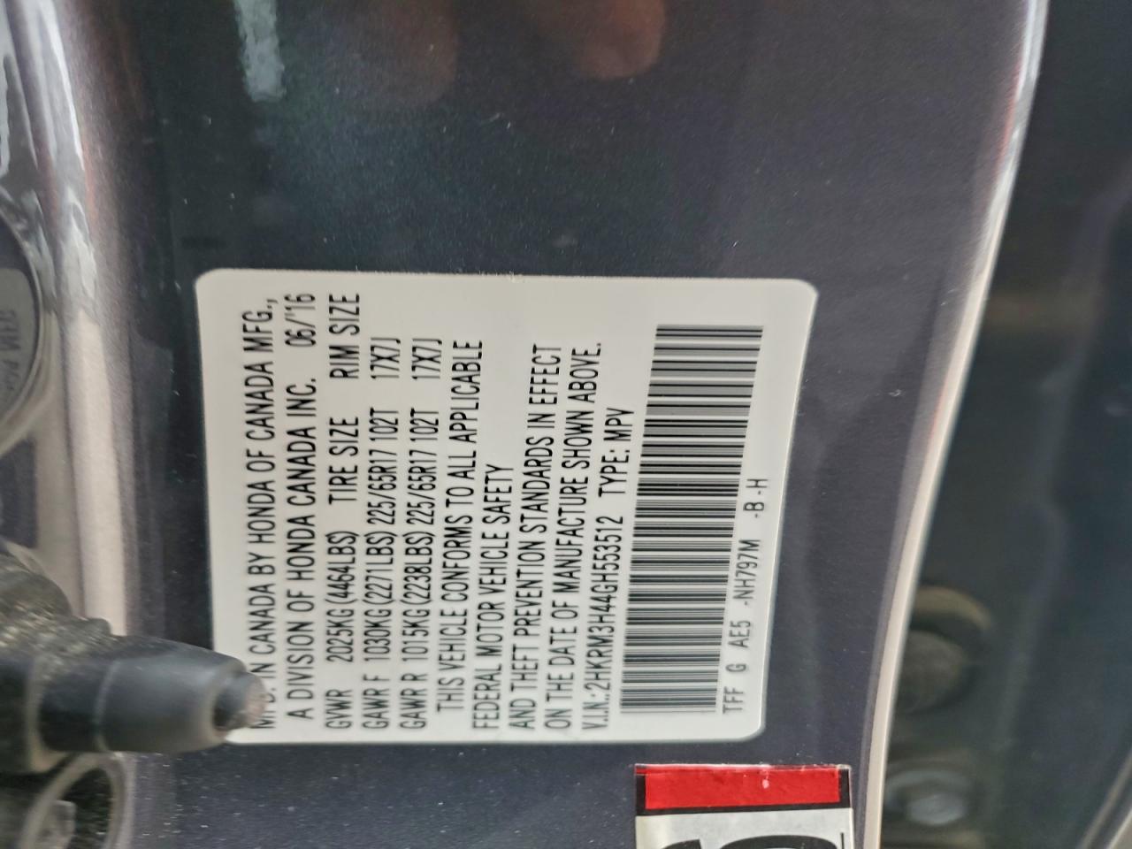 2016 HONDA CR-V SE photo 23