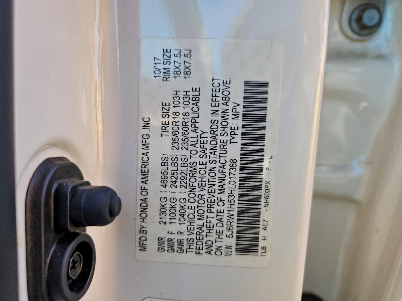 2017 HONDA CR-V EX photo 27