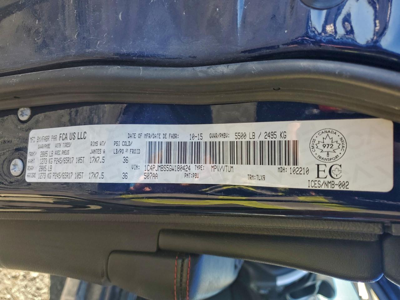 2016 JEEP CHEROKEE TRAILHAWK photo 14