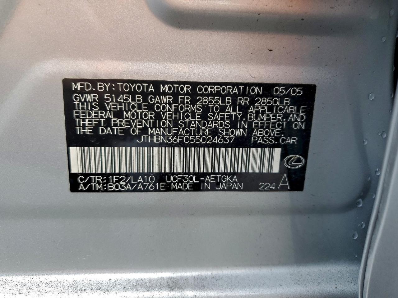 2005 LEXUS LS 430 photo 23