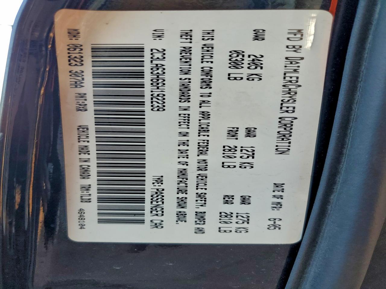 2006 CHRYSLER 300C photo 12