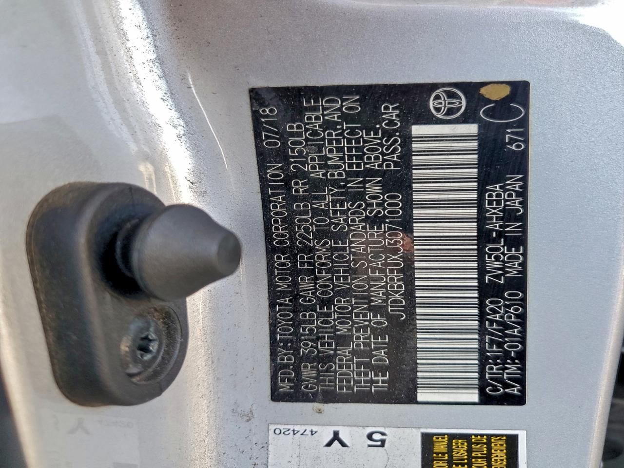 2018 TOYOTA PRIUS photo 45