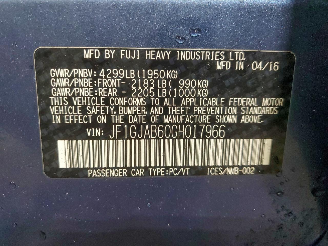 2016 SUBARU IMPREZA PREMIUM photo 37