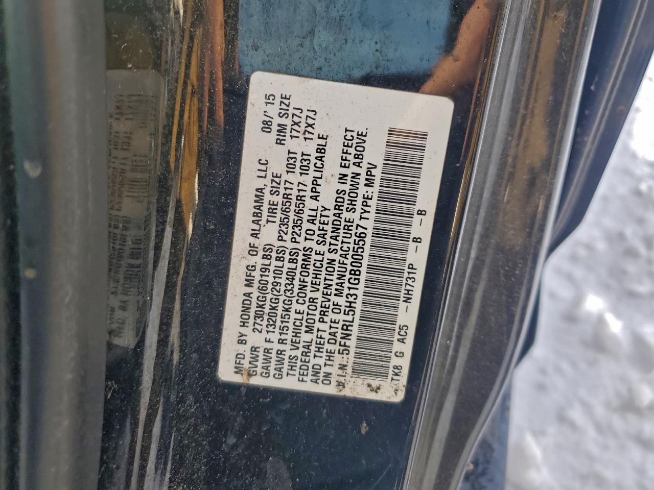 2016 HONDA ODYSSEY SE photo 37