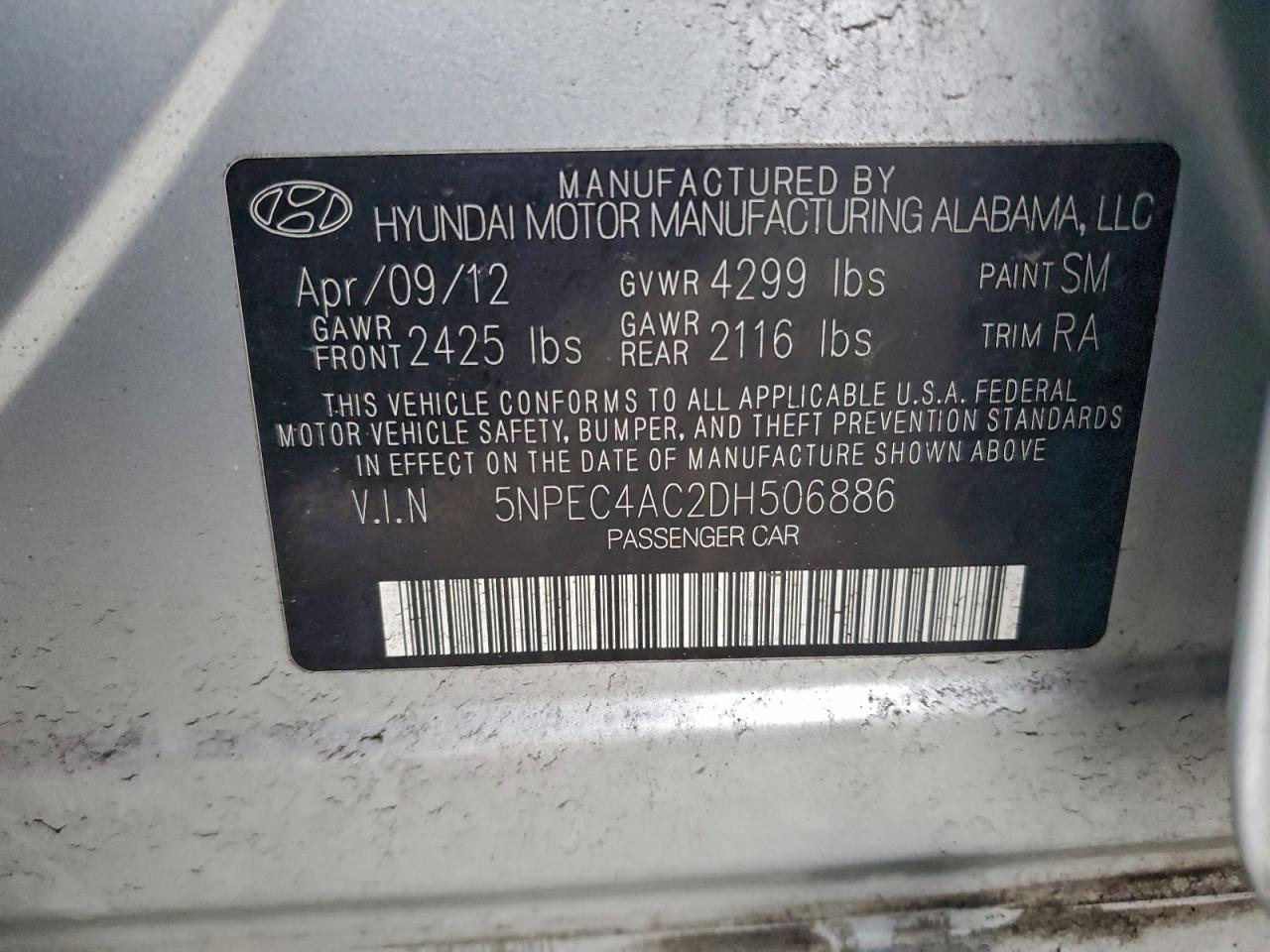 2013 HYUNDAI SONATA SE photo 13
