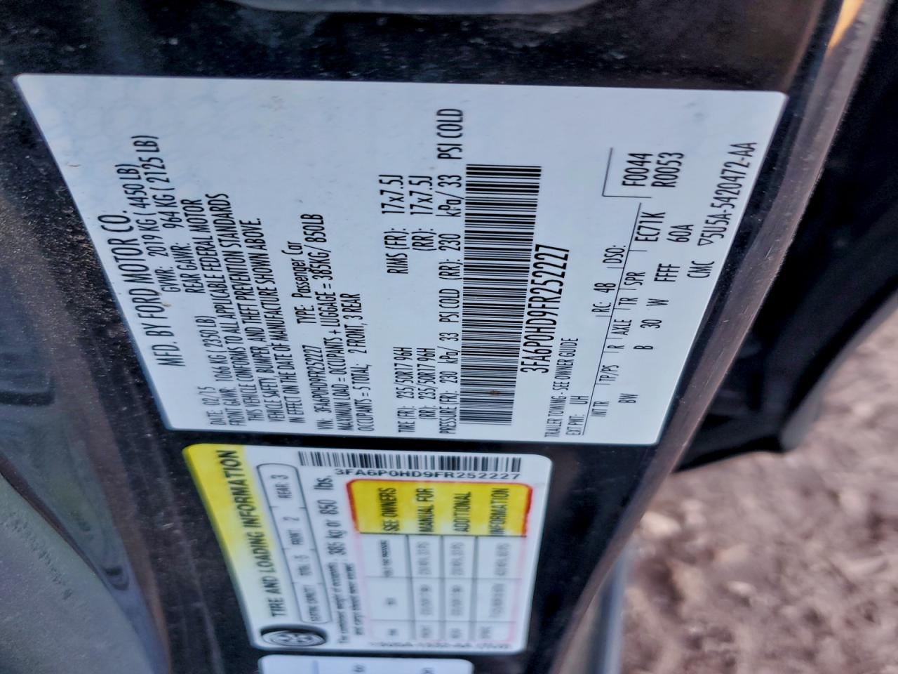 2015 FORD FUSION SE photo 23