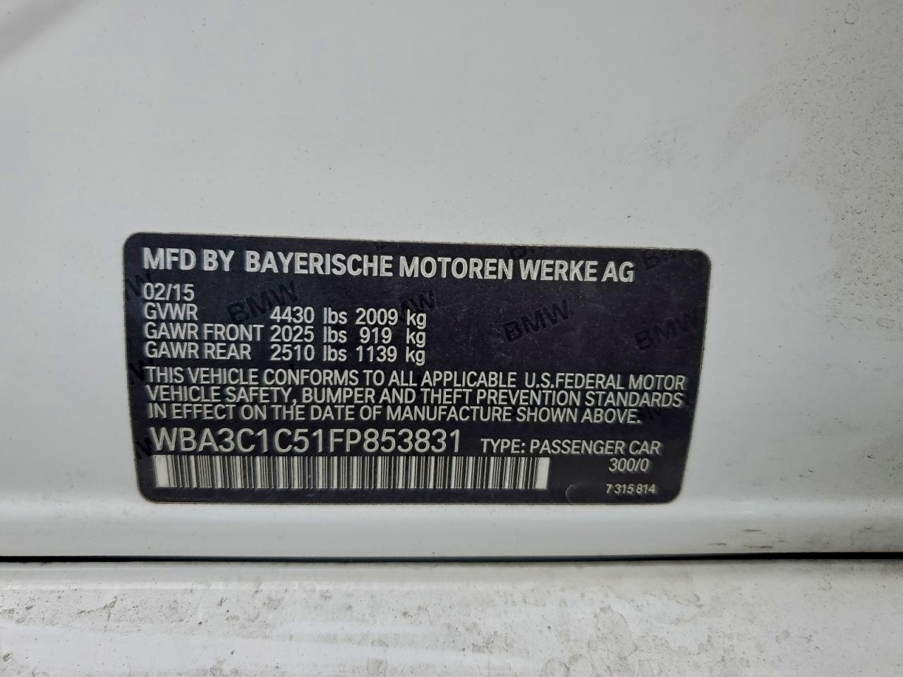 2015 BMW 328 I SULEV photo 23