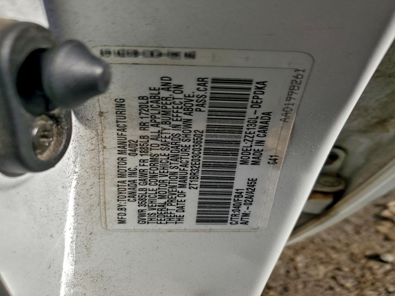 2003 TOYOTA COROLLA CE photo 12