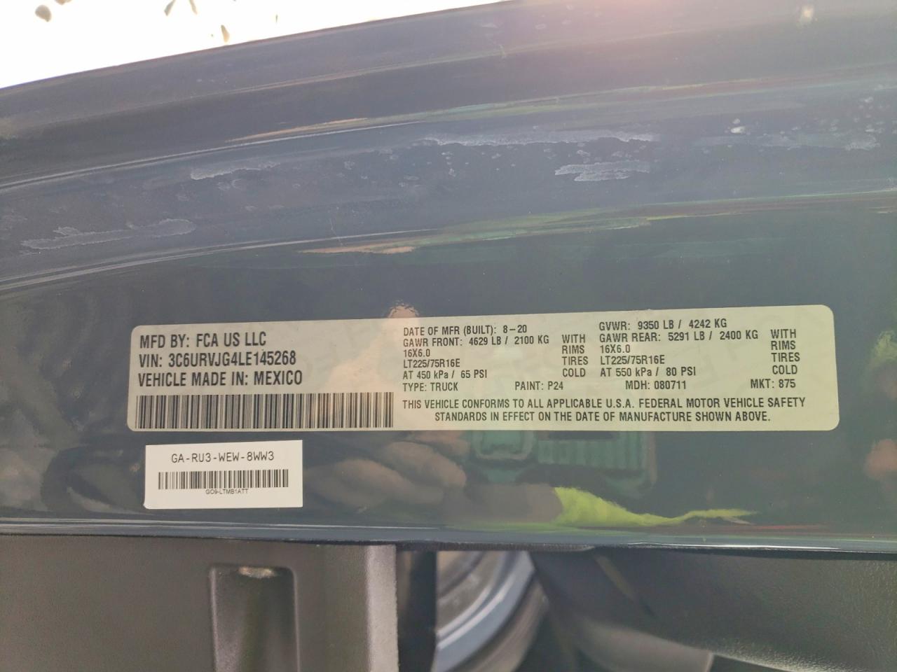 2020 RAM PROMASTER 3500 3500 HIGH photo 37