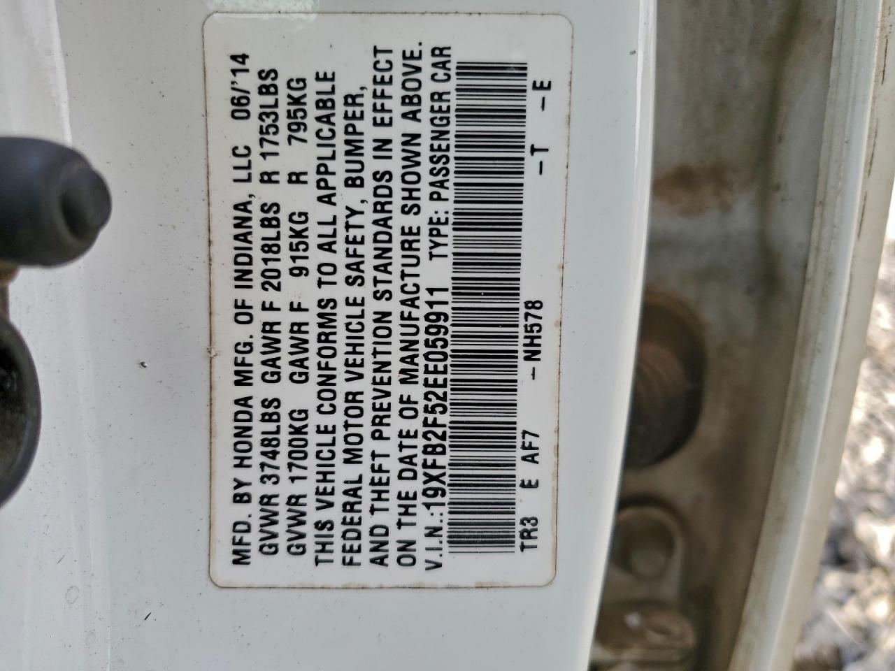 2014 HONDA CIVIC LX photo 23