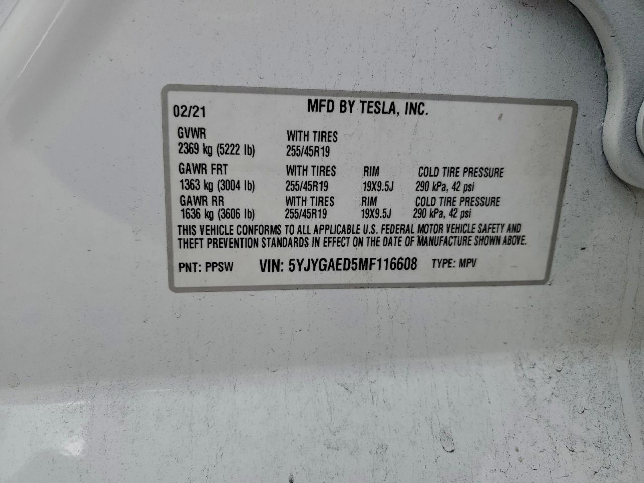 2021 TESLA MODEL Y photo 14