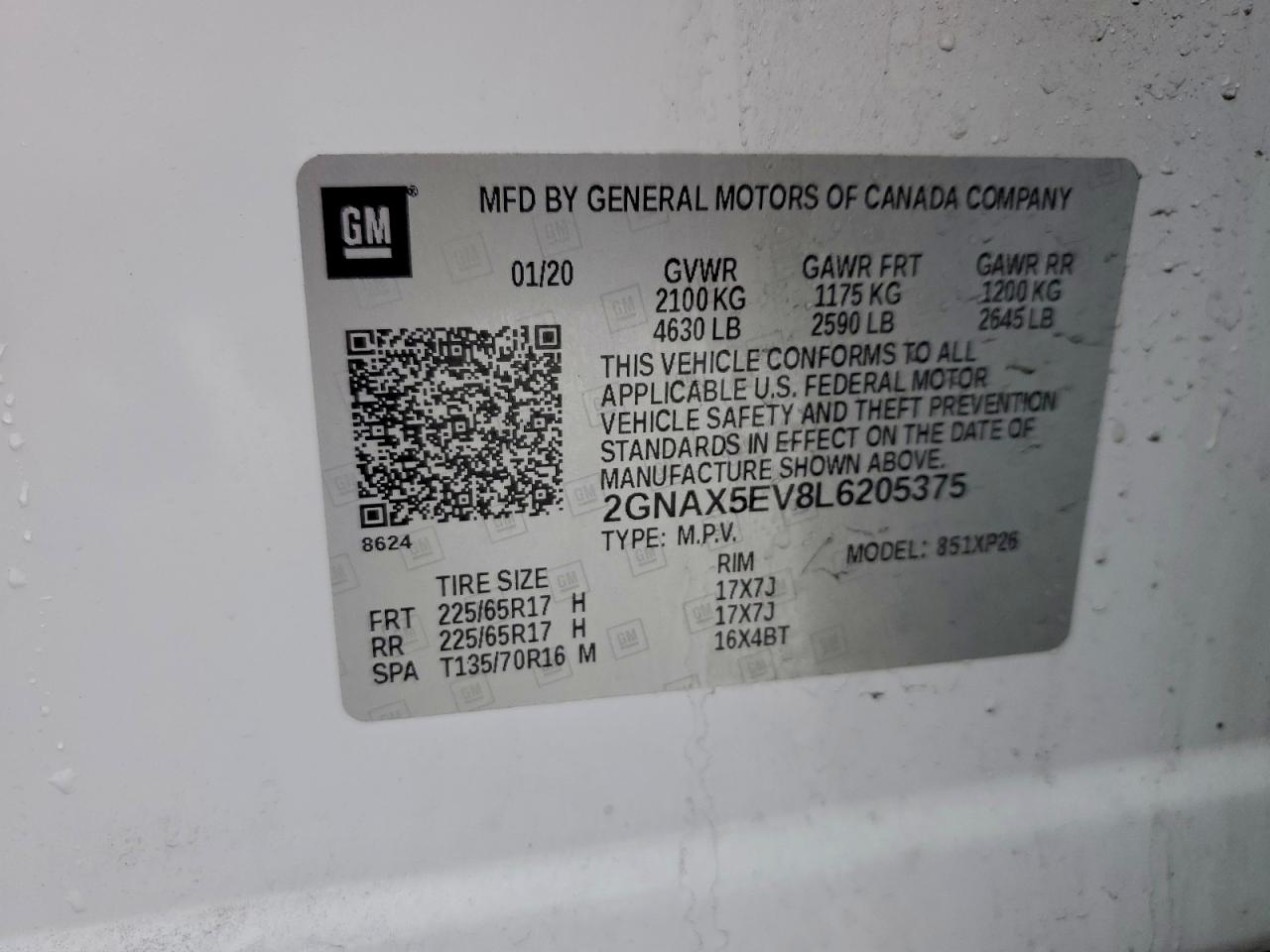 2020 CHEVROLET EQUINOX photo 12