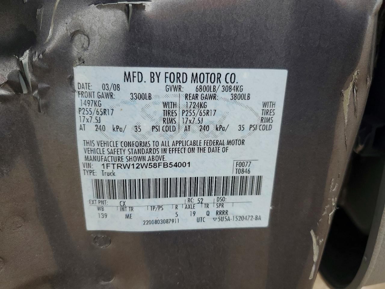 2008 FORD F150 SUPERCREW photo 12