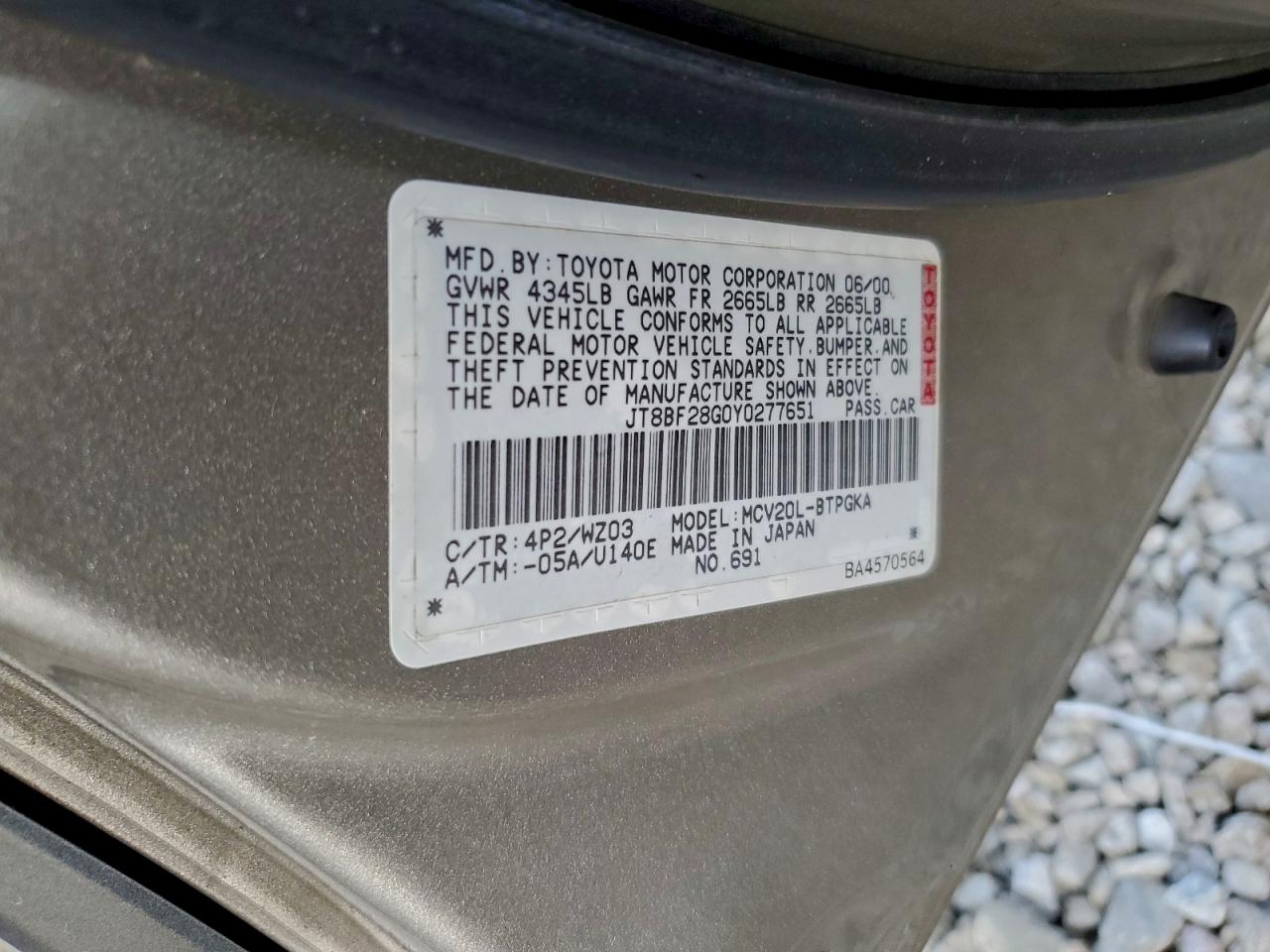 2000 LEXUS ES 300 photo 12