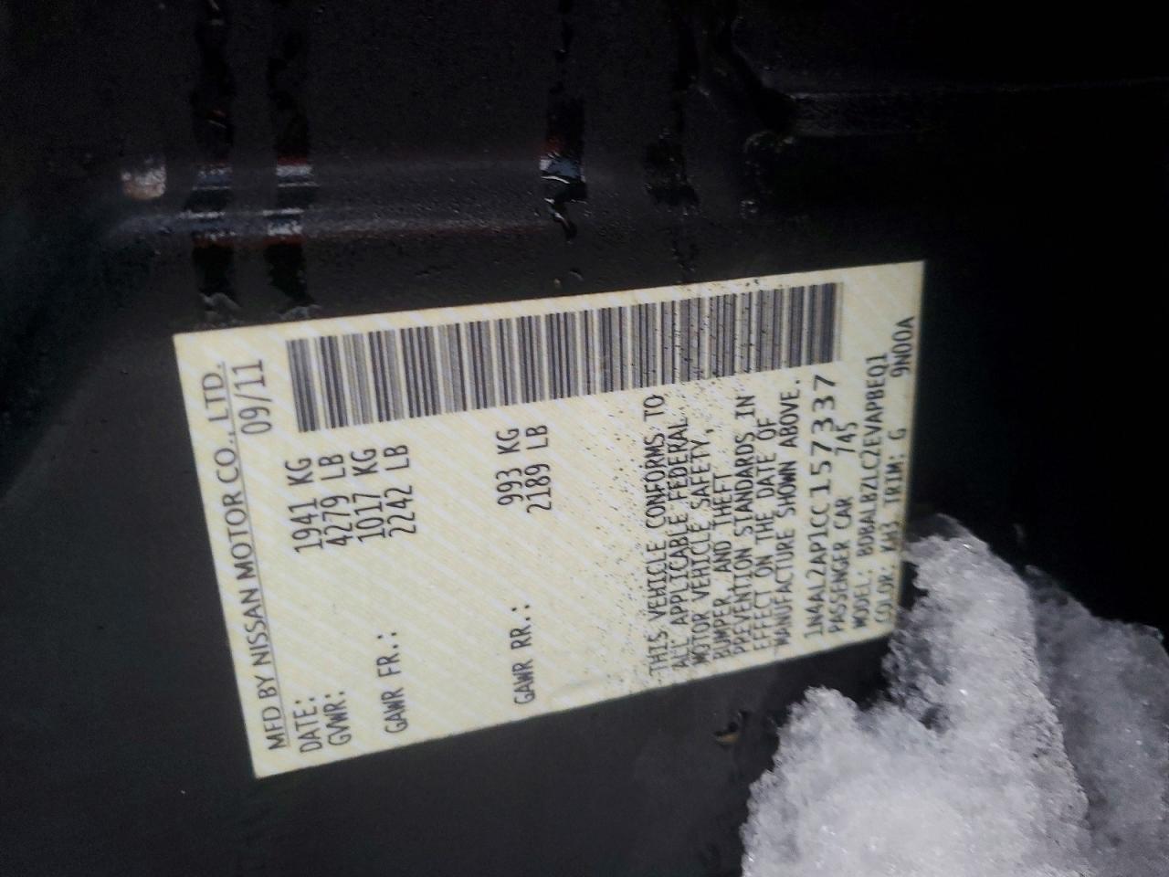 2012 NISSAN ALTIMA BASE photo 23