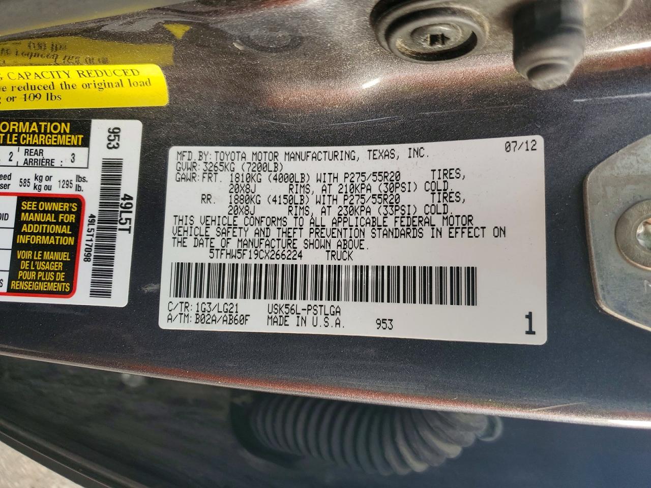 2012 TOYOTA TUNDRA CREWMAX LIMITED photo 13