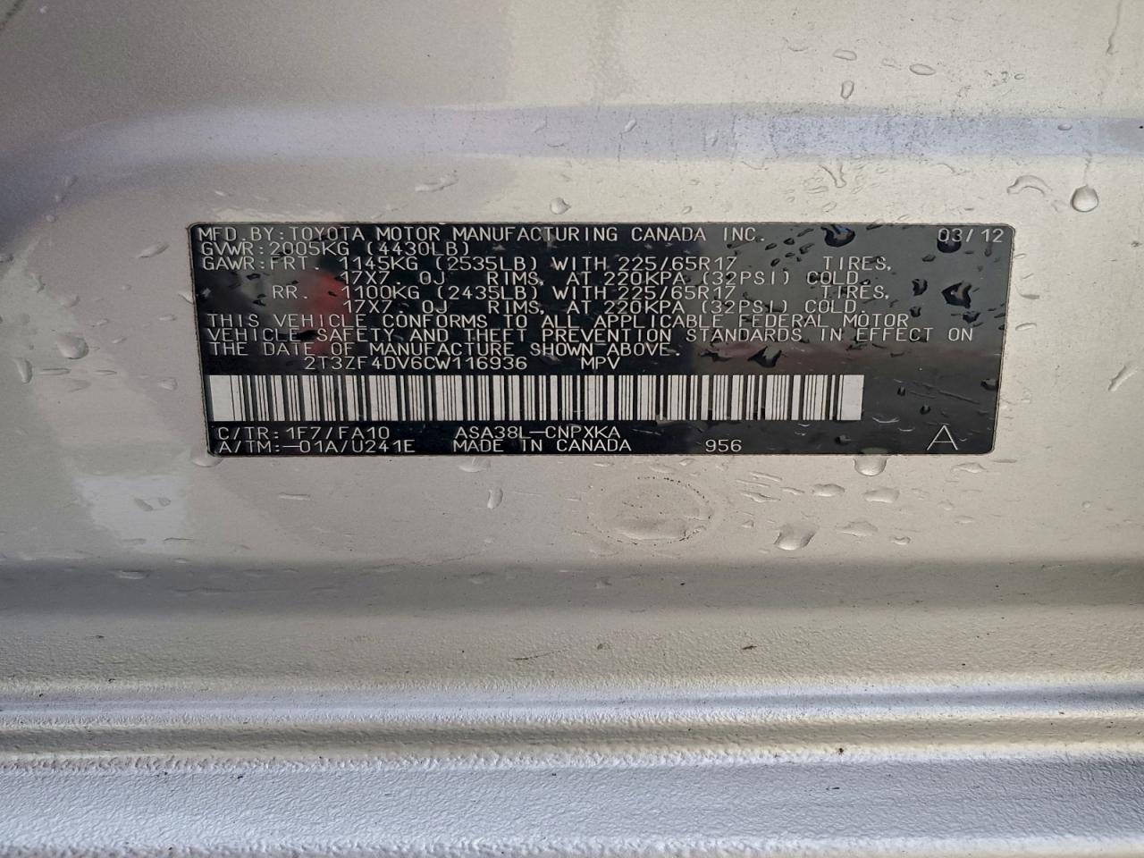 2012 TOYOTA RAV4 BASE photo 13