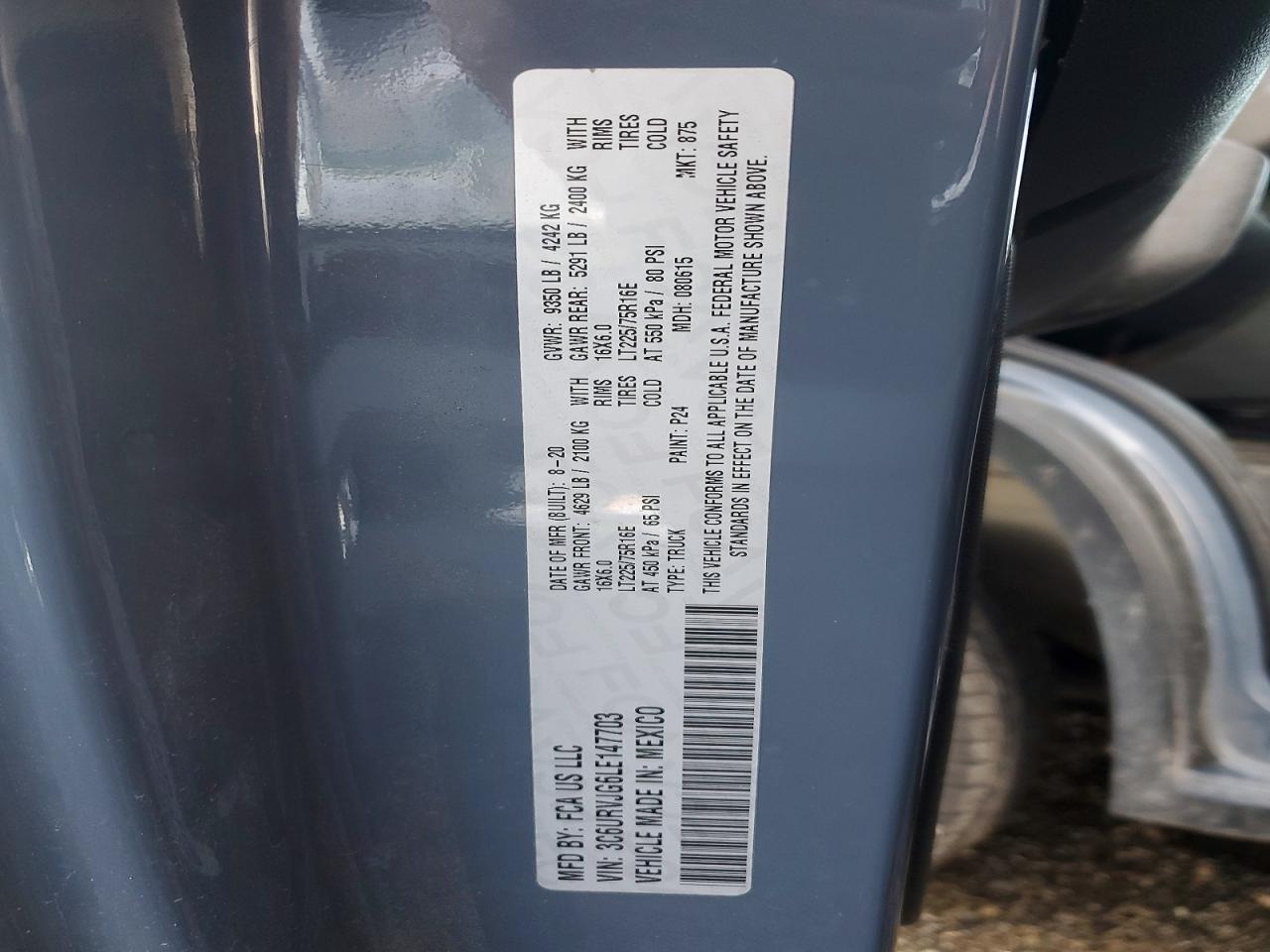 2020 RAM PROMASTER 3500 DELIVERY VAN photo 13