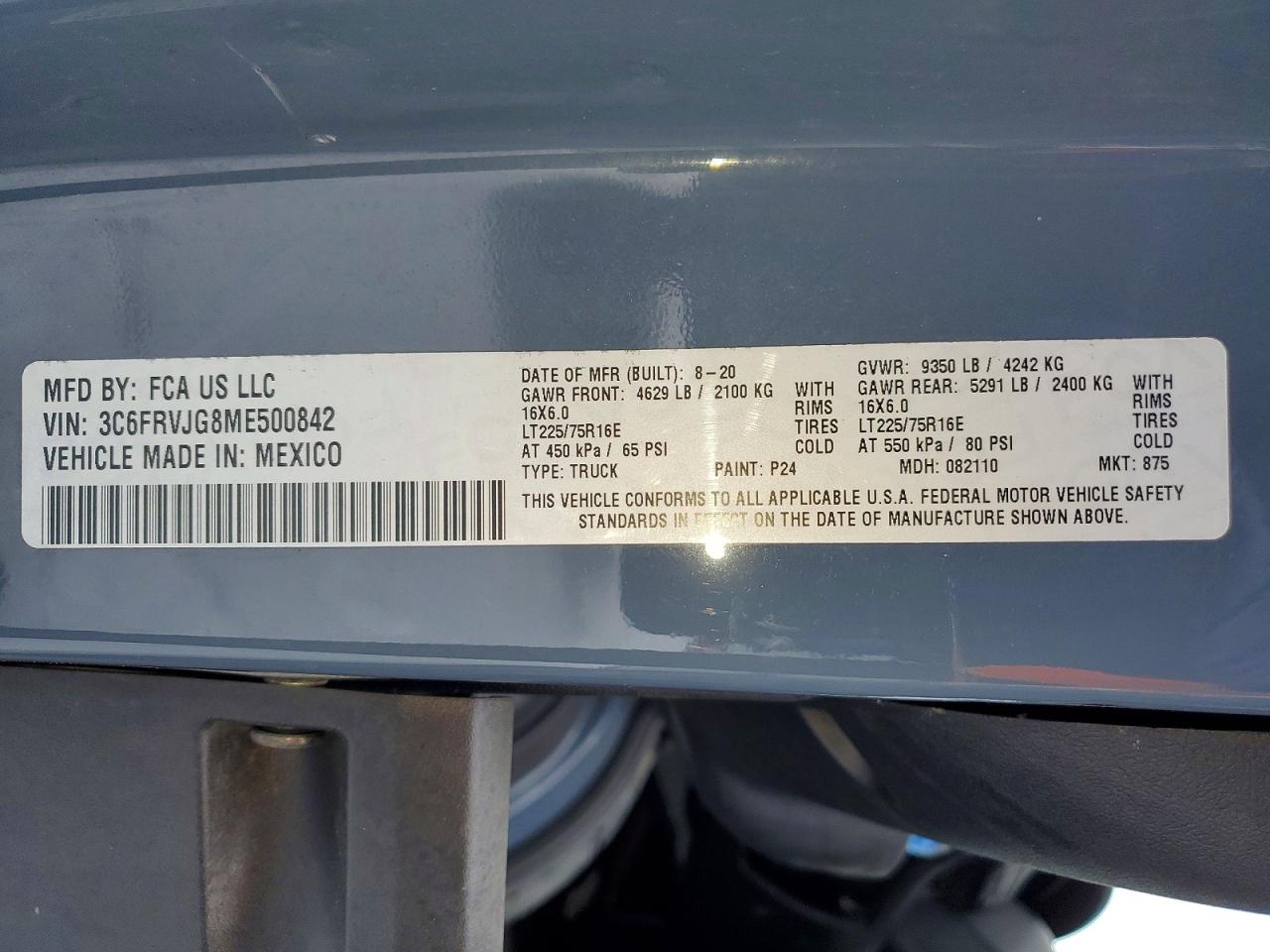 2021 RAM PROMASTER 3500 DELIVERY VAN photo 25
