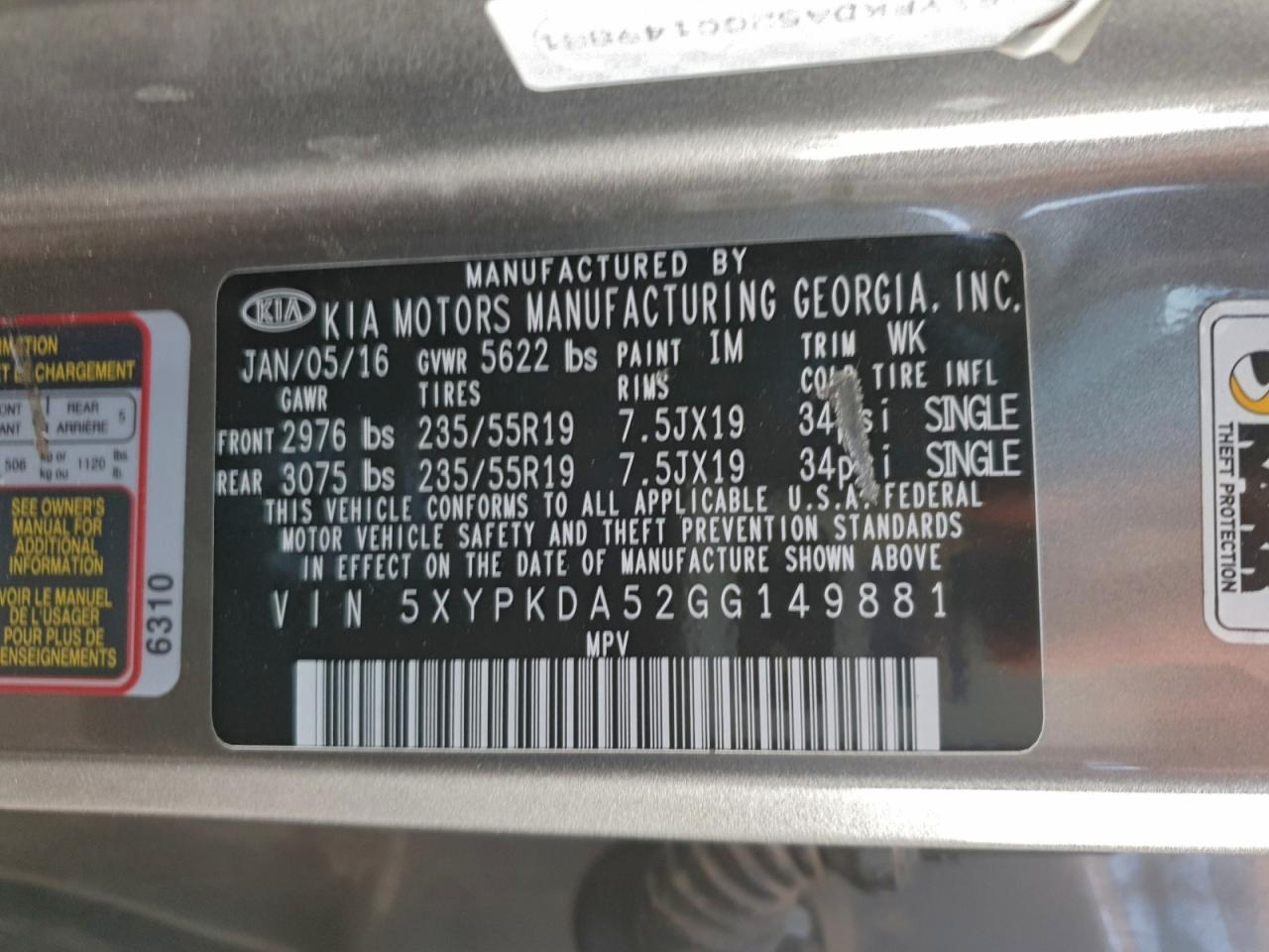 2016 KIA SORENTO SX photo 25