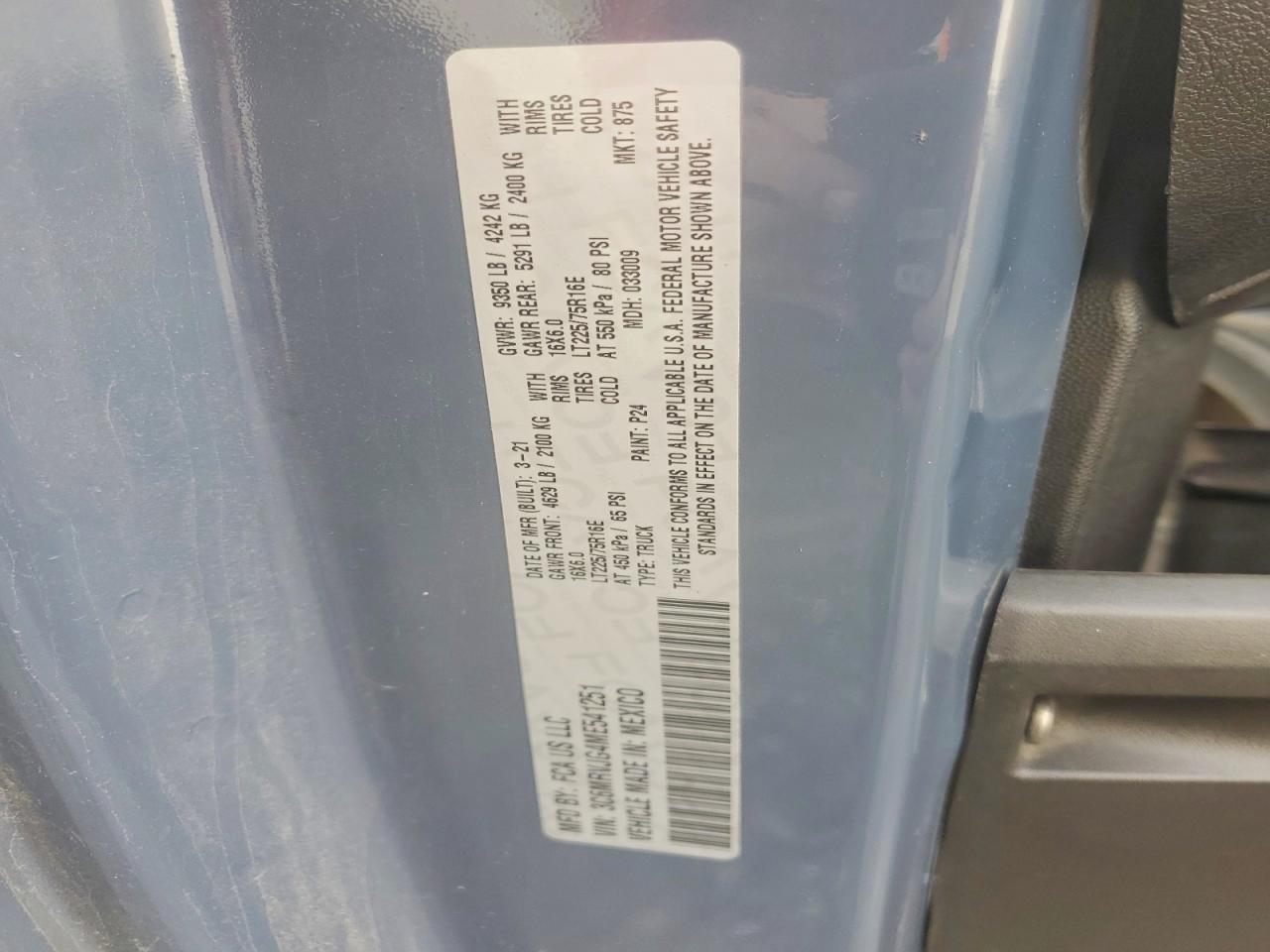 2021 RAM PROMASTER 3500 3500 HIGH photo 13