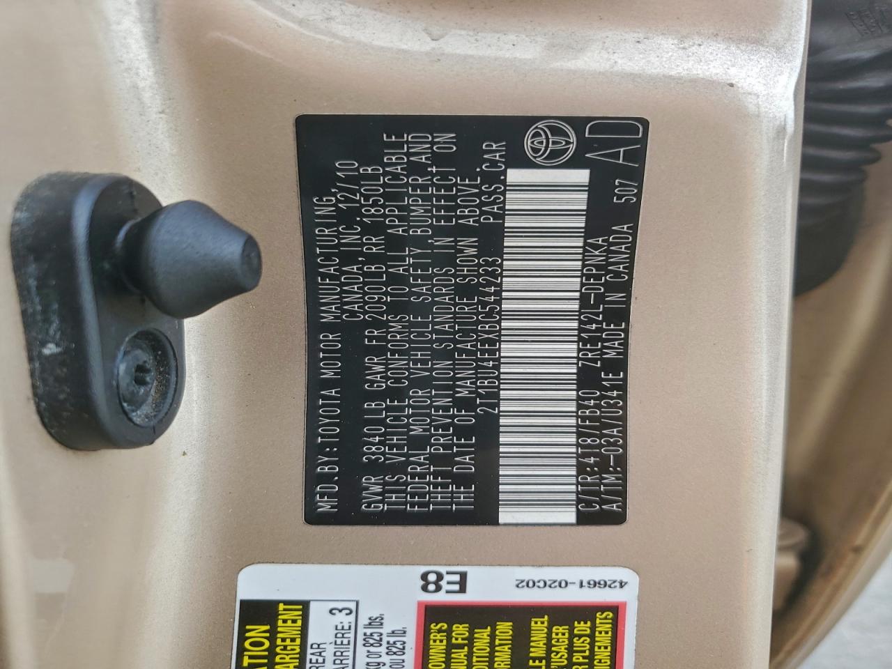 2011 TOYOTA COROLLA BASE photo 13