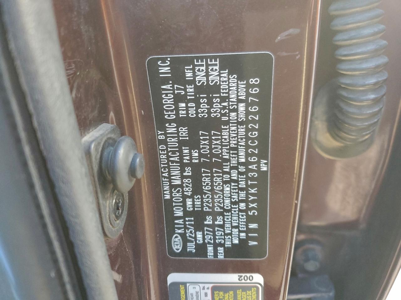 2012 KIA SORENTO BASE photo 13
