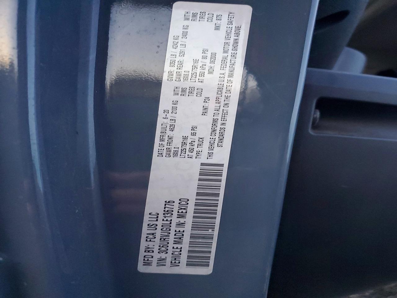 2020 RAM PROMASTER 3500 DELIVERY VAN photo 25