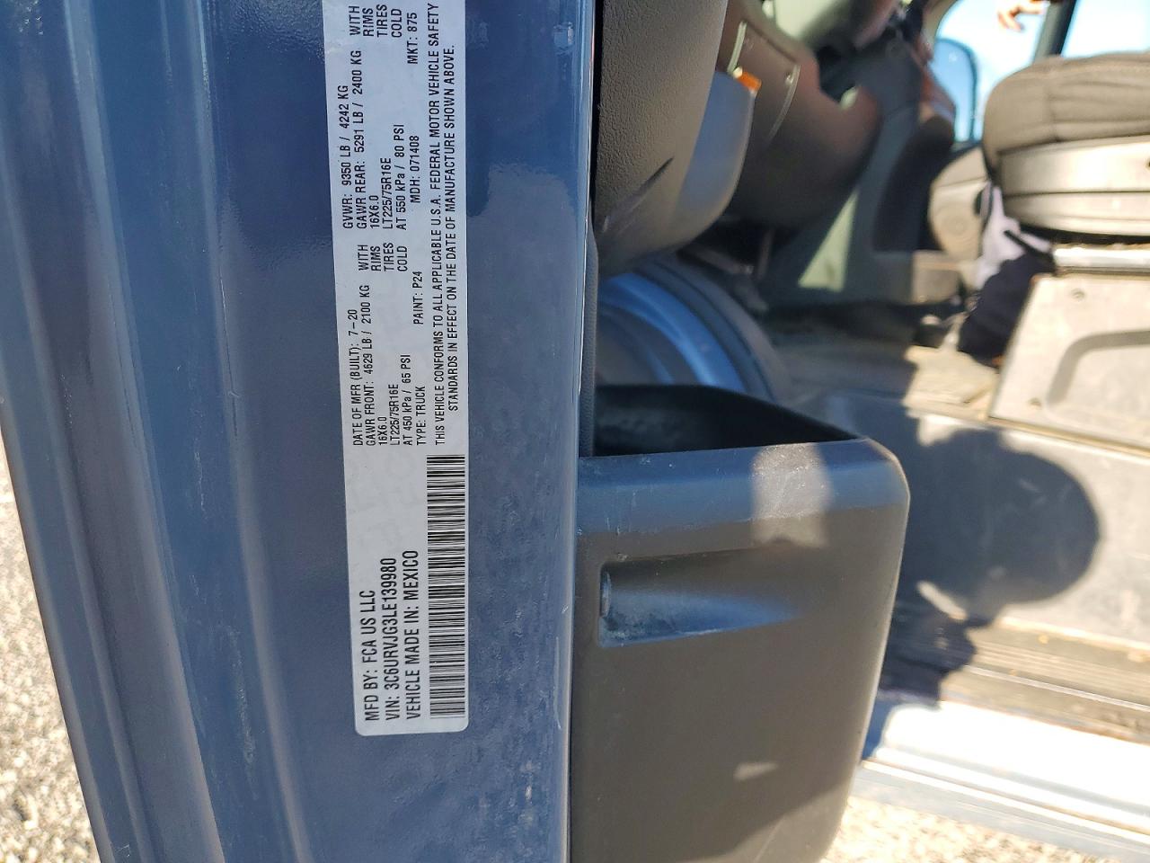 2020 RAM PROMASTER 3500 3500 HIGH photo 37