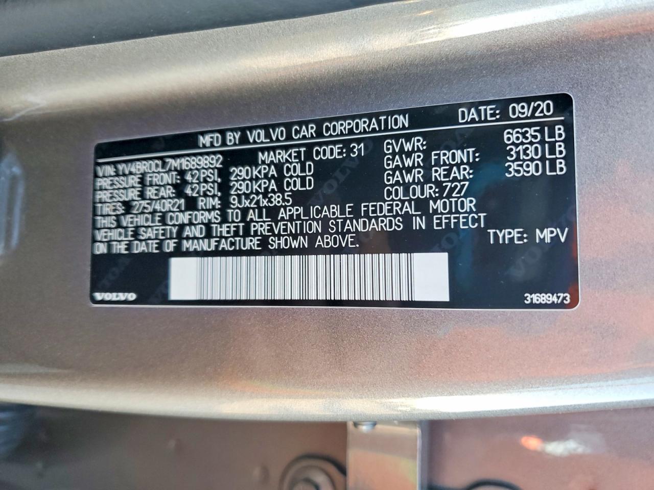 2021 VOLVO XC90 T8 RECHARGE INSCRIPTION photo 25