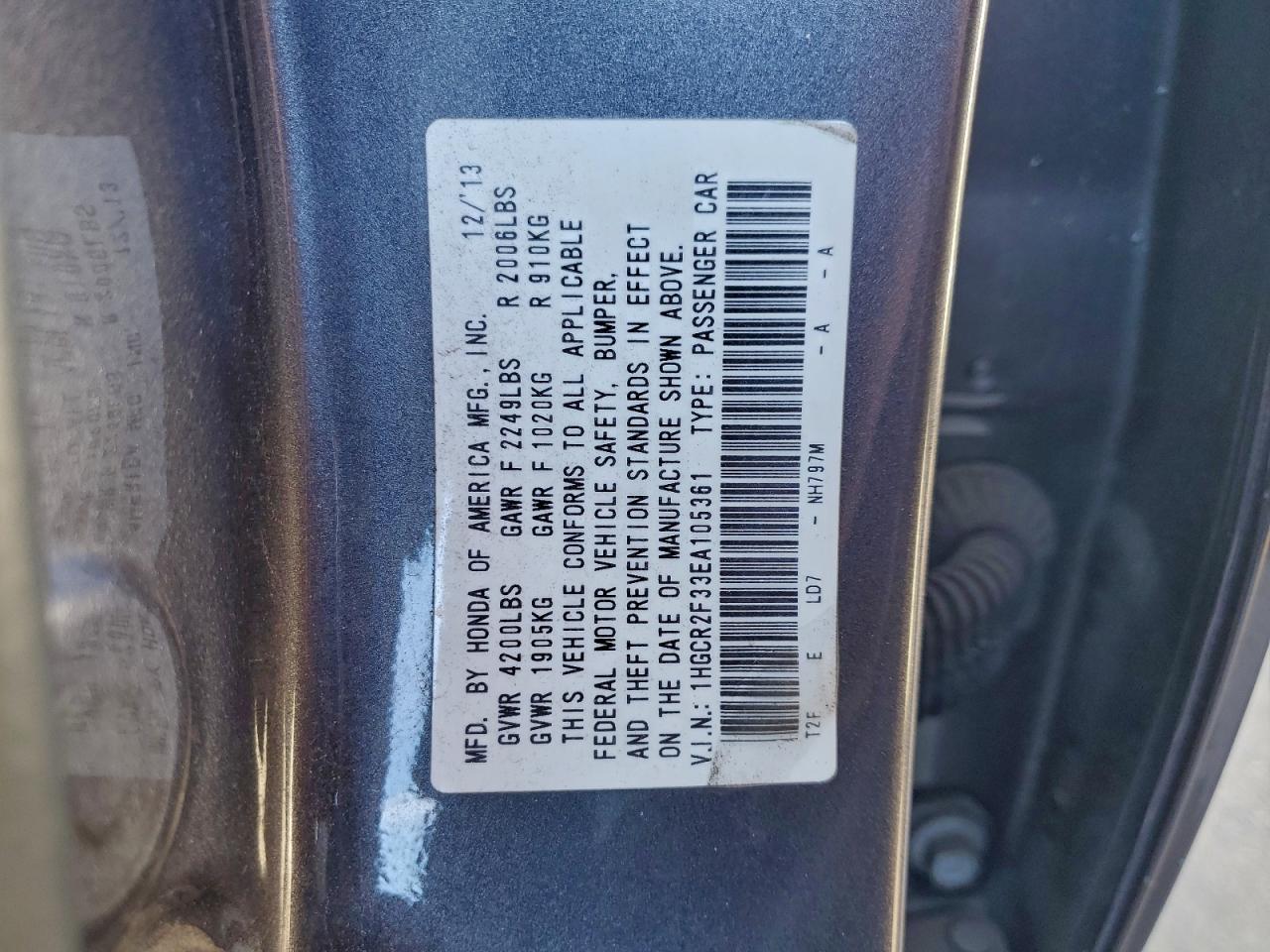 2014 HONDA ACCORD LX photo 34