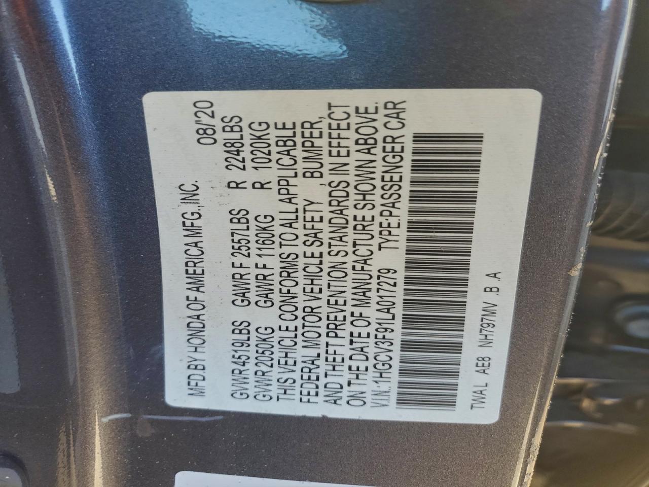2020 HONDA ACCORD TOURING HYBRID photo 34