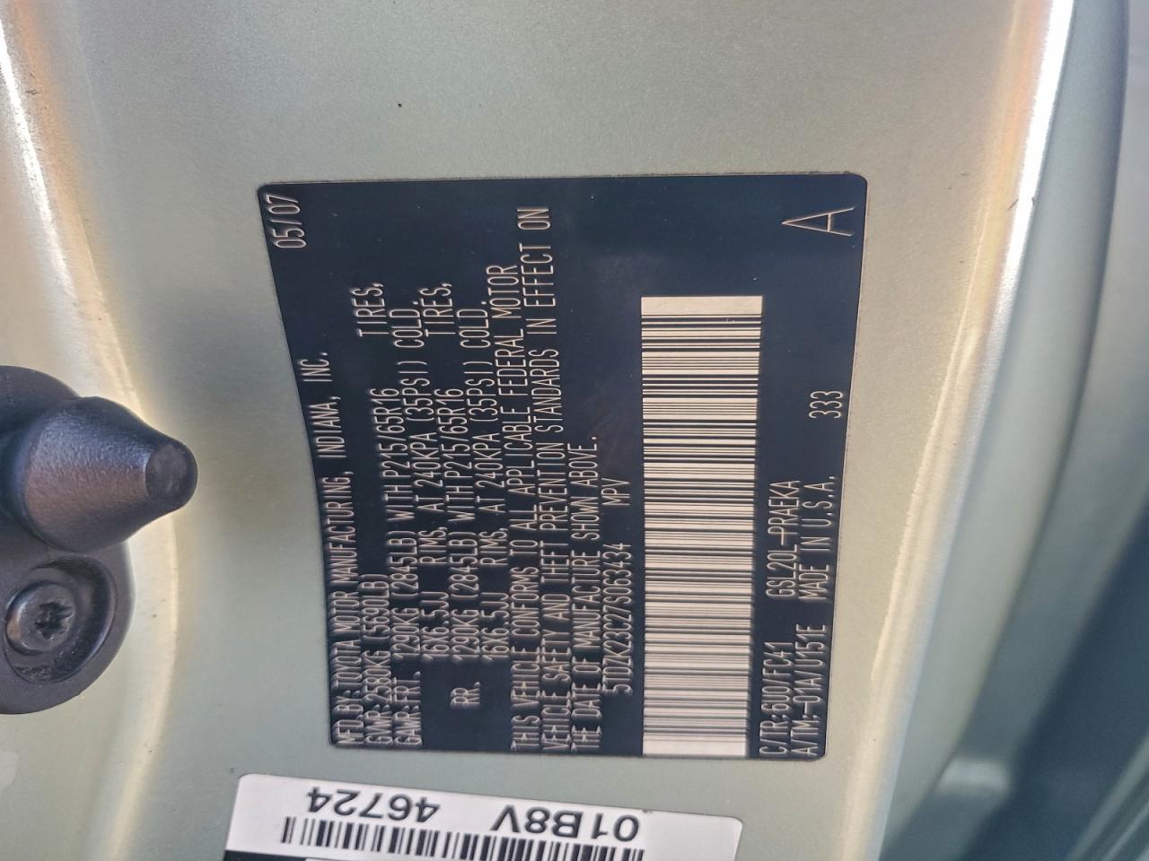 2007 TOYOTA SIENNA CE photo 25