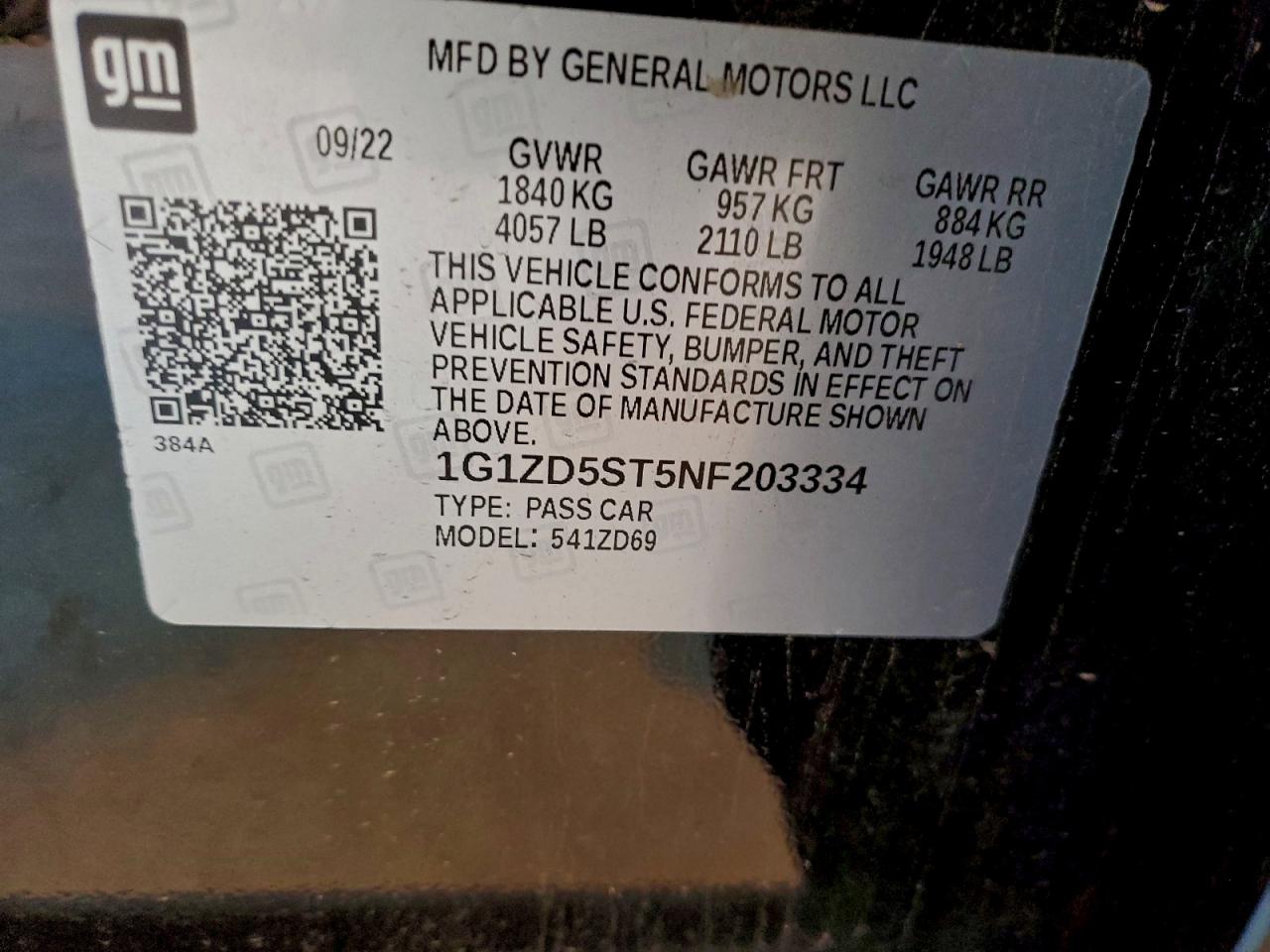 2022 CHEVROLET MALIBU LT photo 23