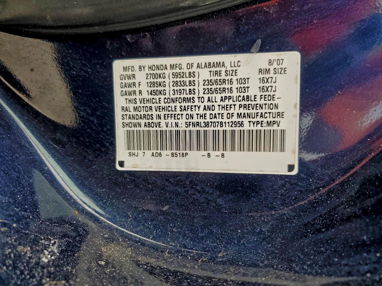 2007 HONDA ODYSSEY EXL photo 25