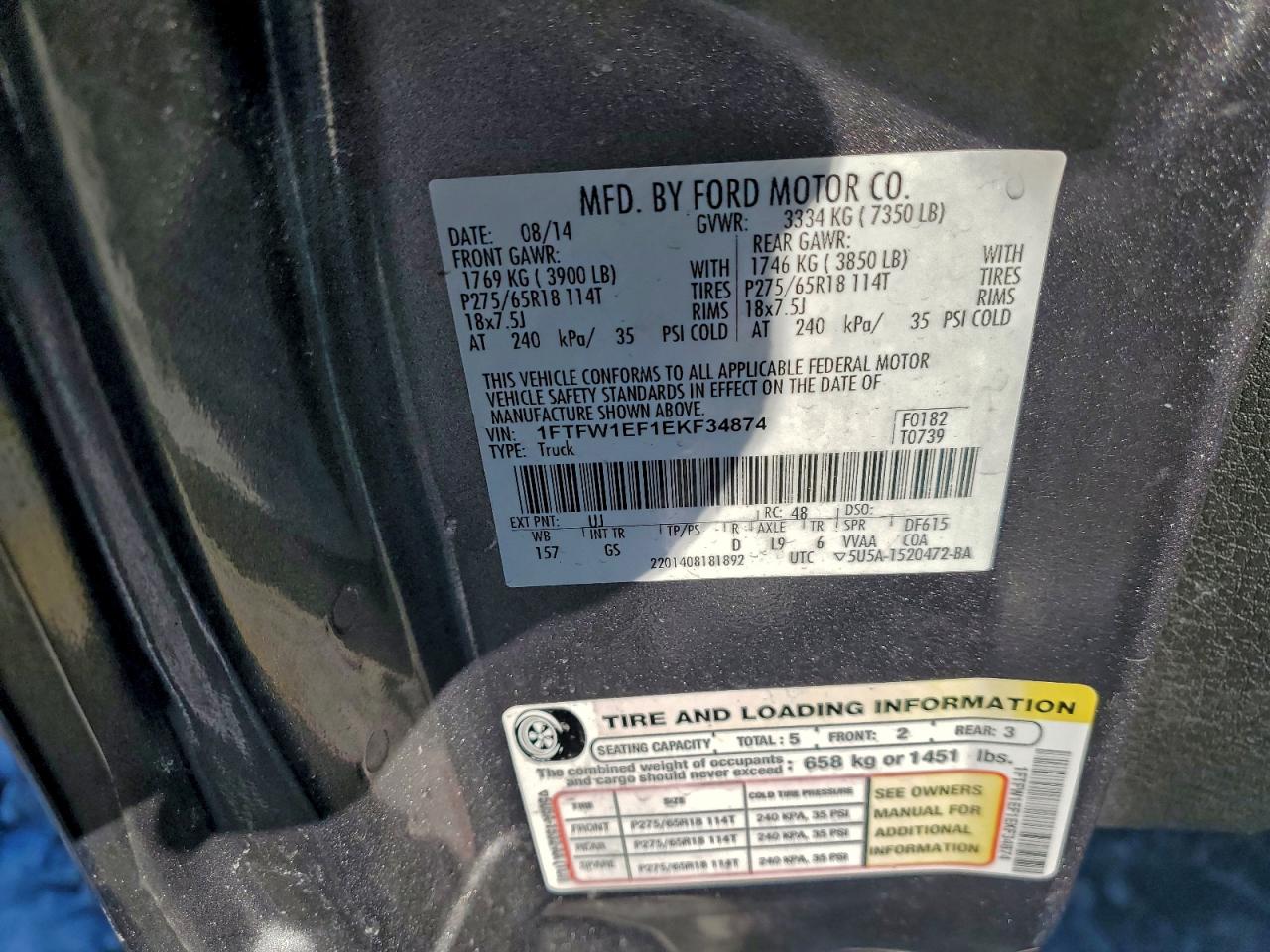 2014 FORD F150 SUPERCREW photo 34