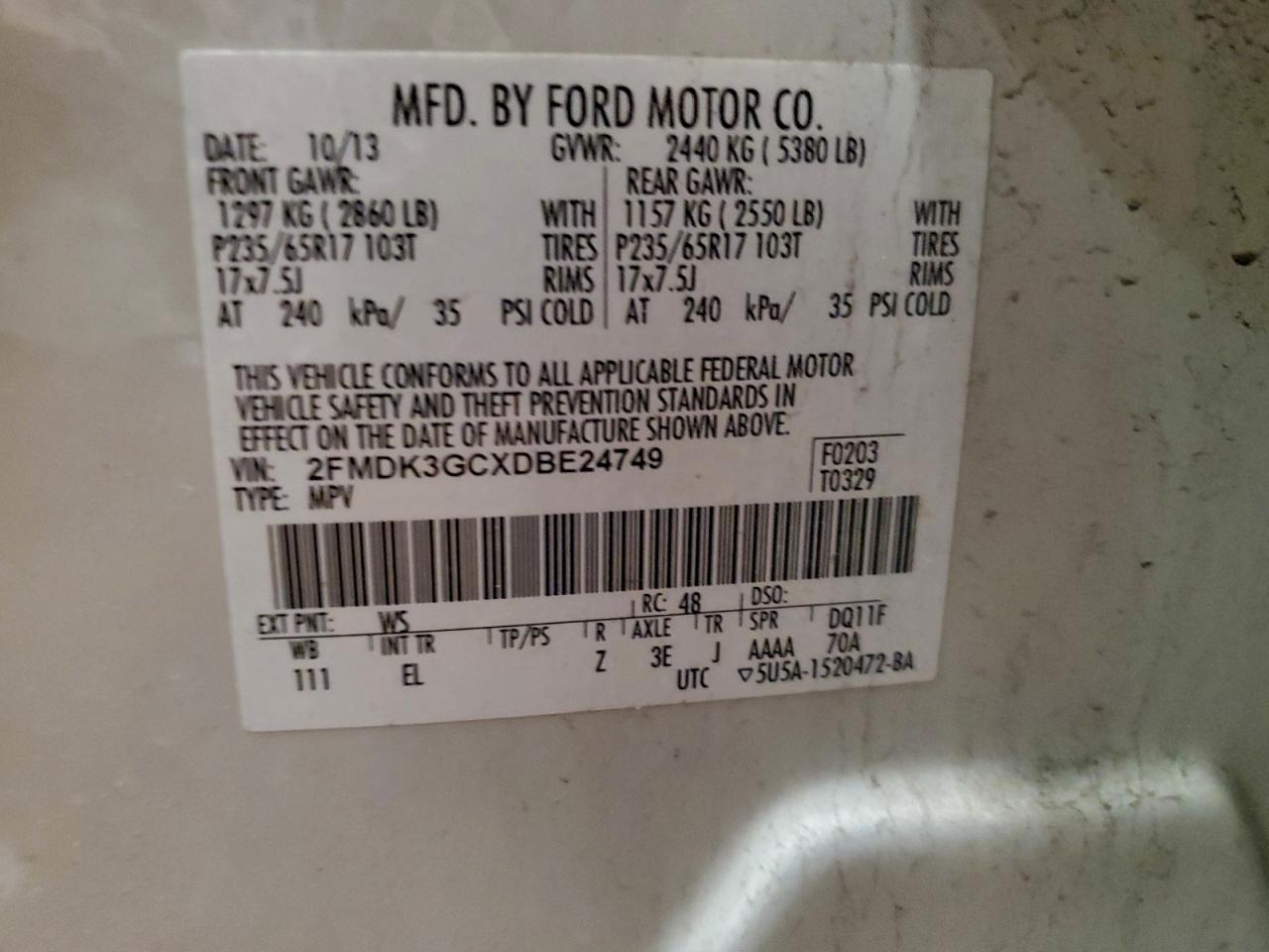 2013 FORD EDGE SE photo 13