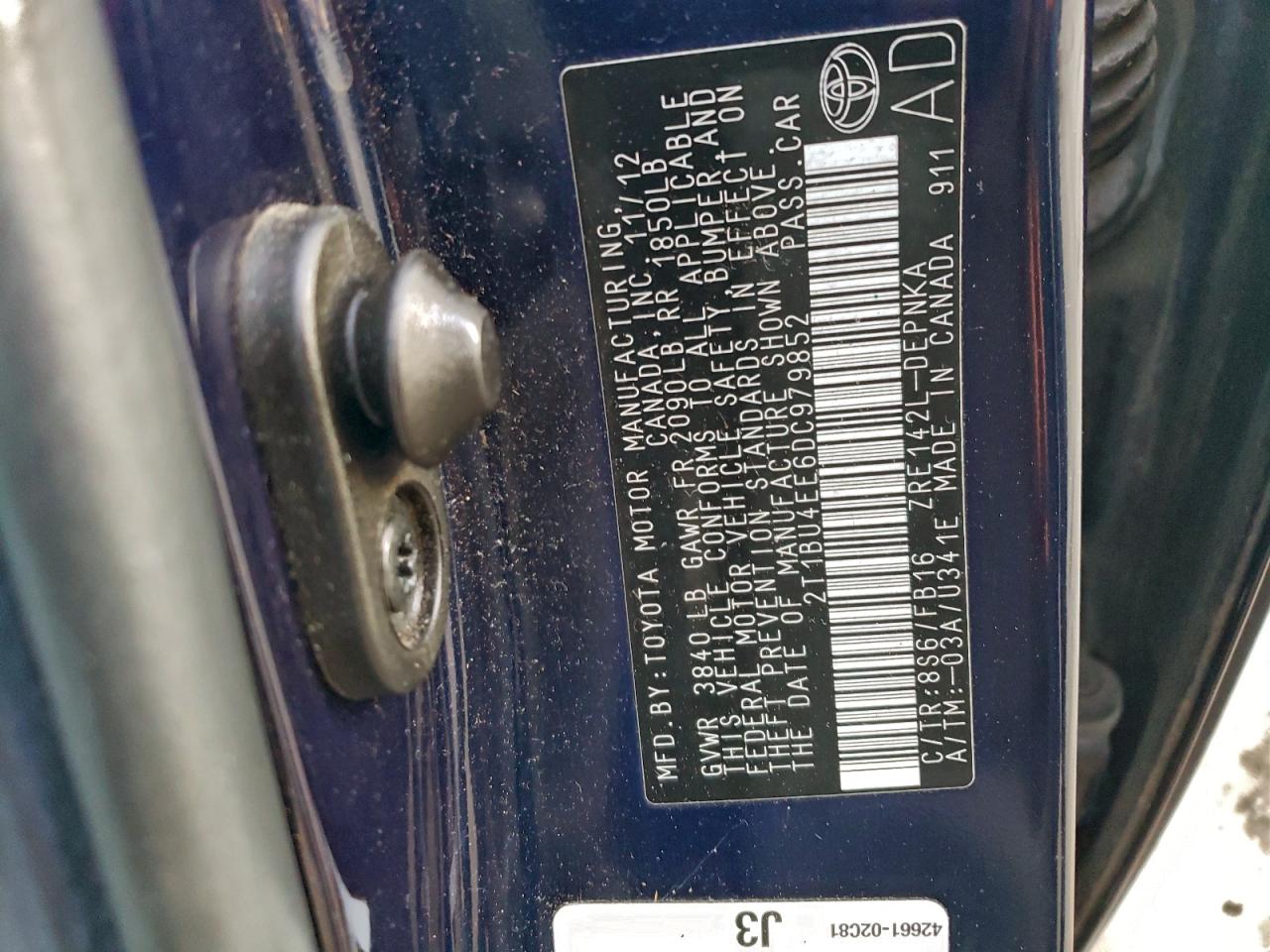 2013 TOYOTA COROLLA BASE photo 12