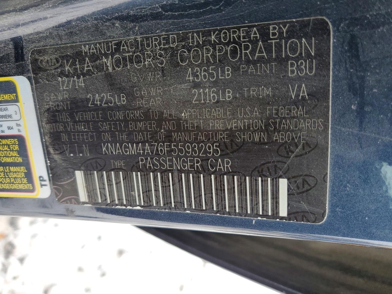 2015 KIA OPTIMA LX photo 13