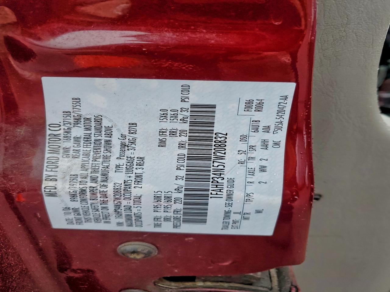 2007 FORD FOCUS ZX4 photo 13