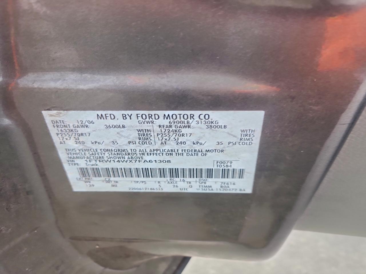 2007 FORD F150 SUPERCREW photo 12
