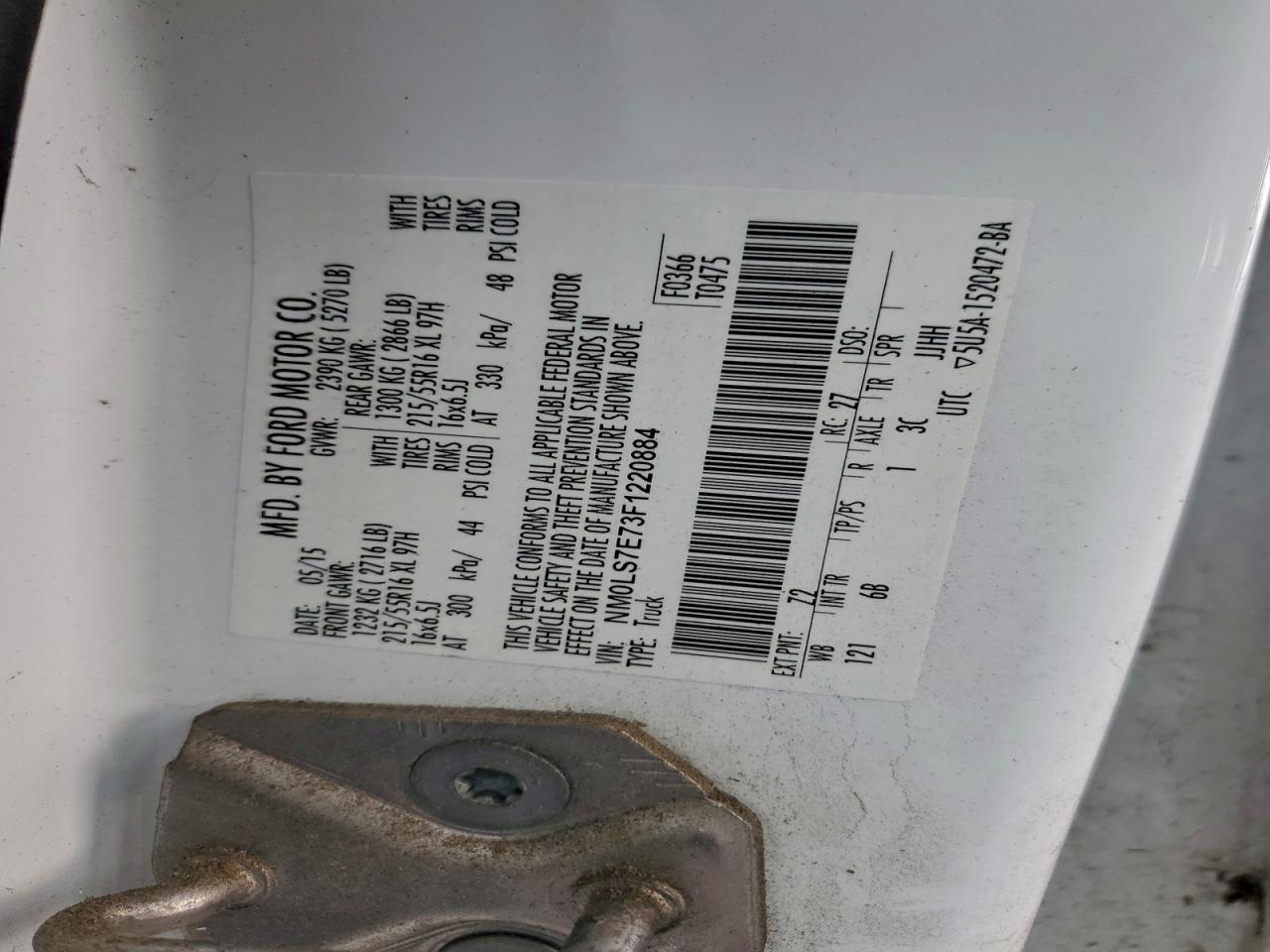 2015 FORD TRANSIT CONNECT XL photo 27