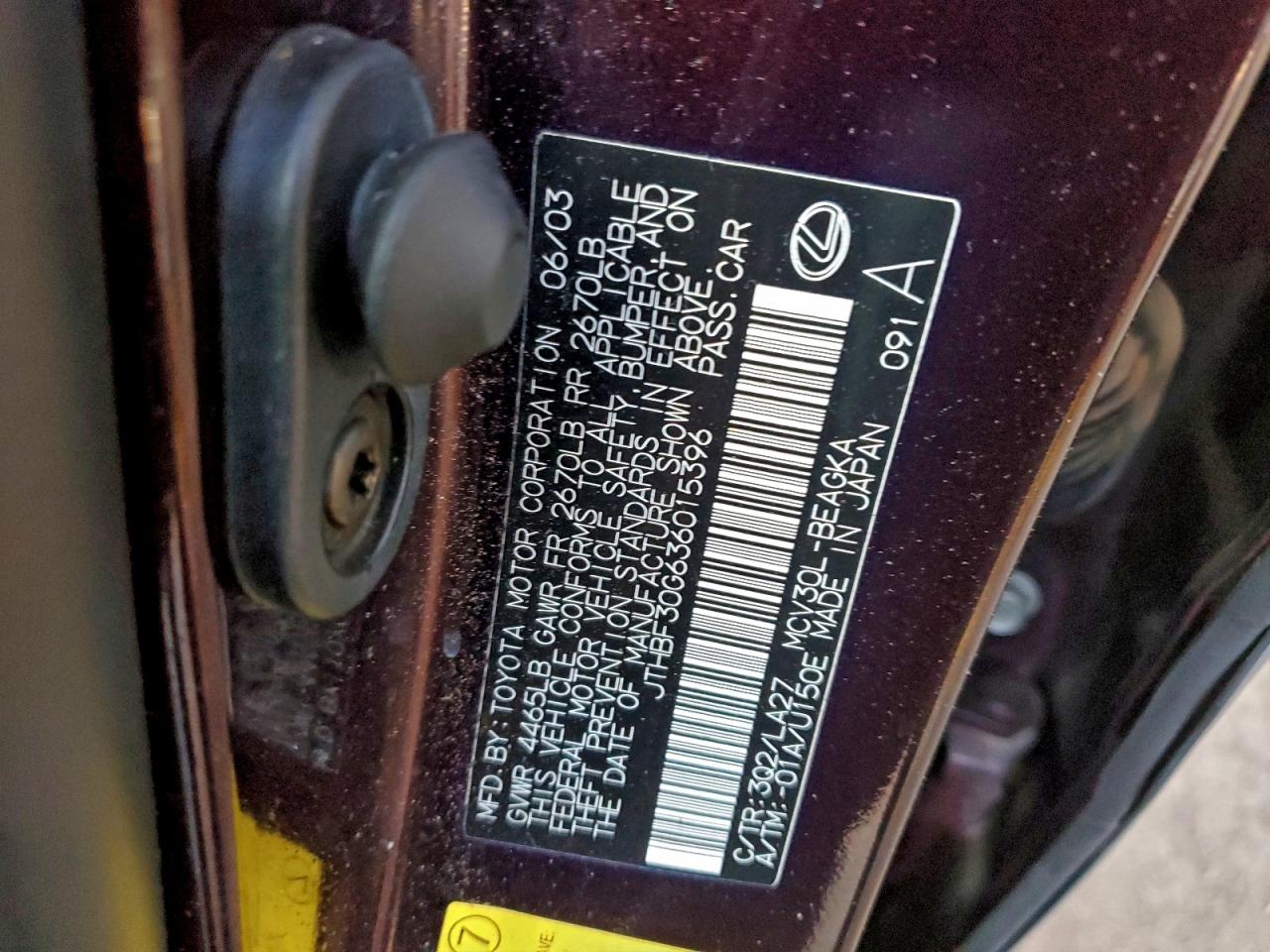2003 LEXUS ES 300 photo 34