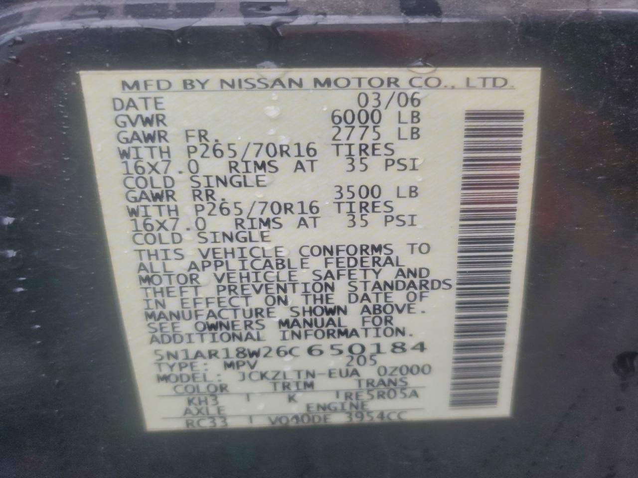 2006 NISSAN PATHFINDER S photo 14