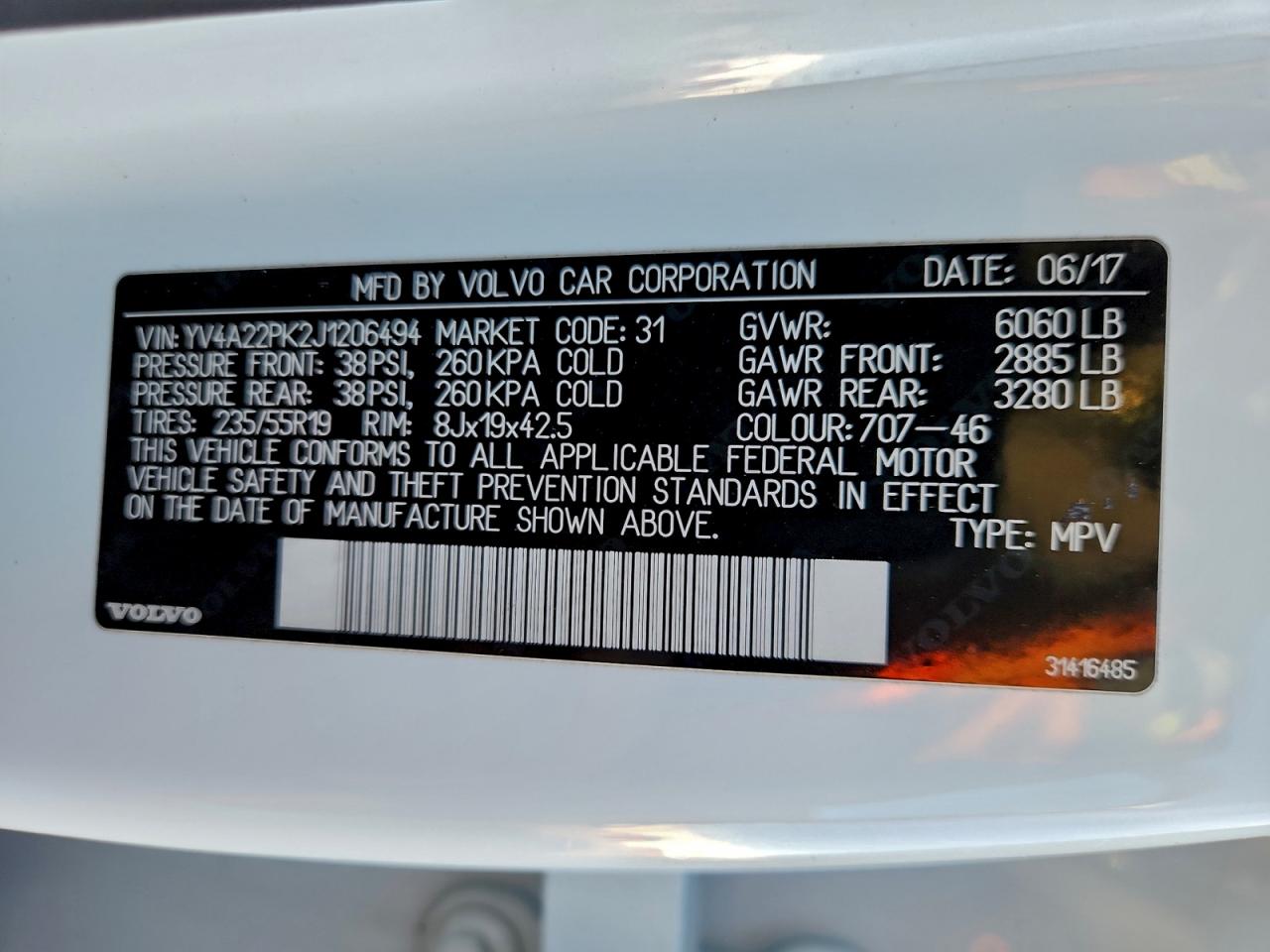 2018 VOLVO XC90 T6 photo 25