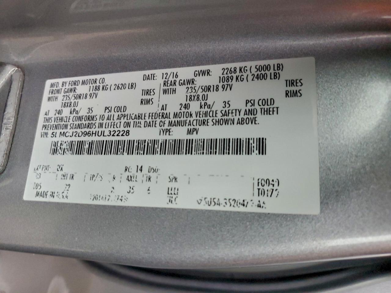 2017 LINCOLN MKC SELECT photo 35