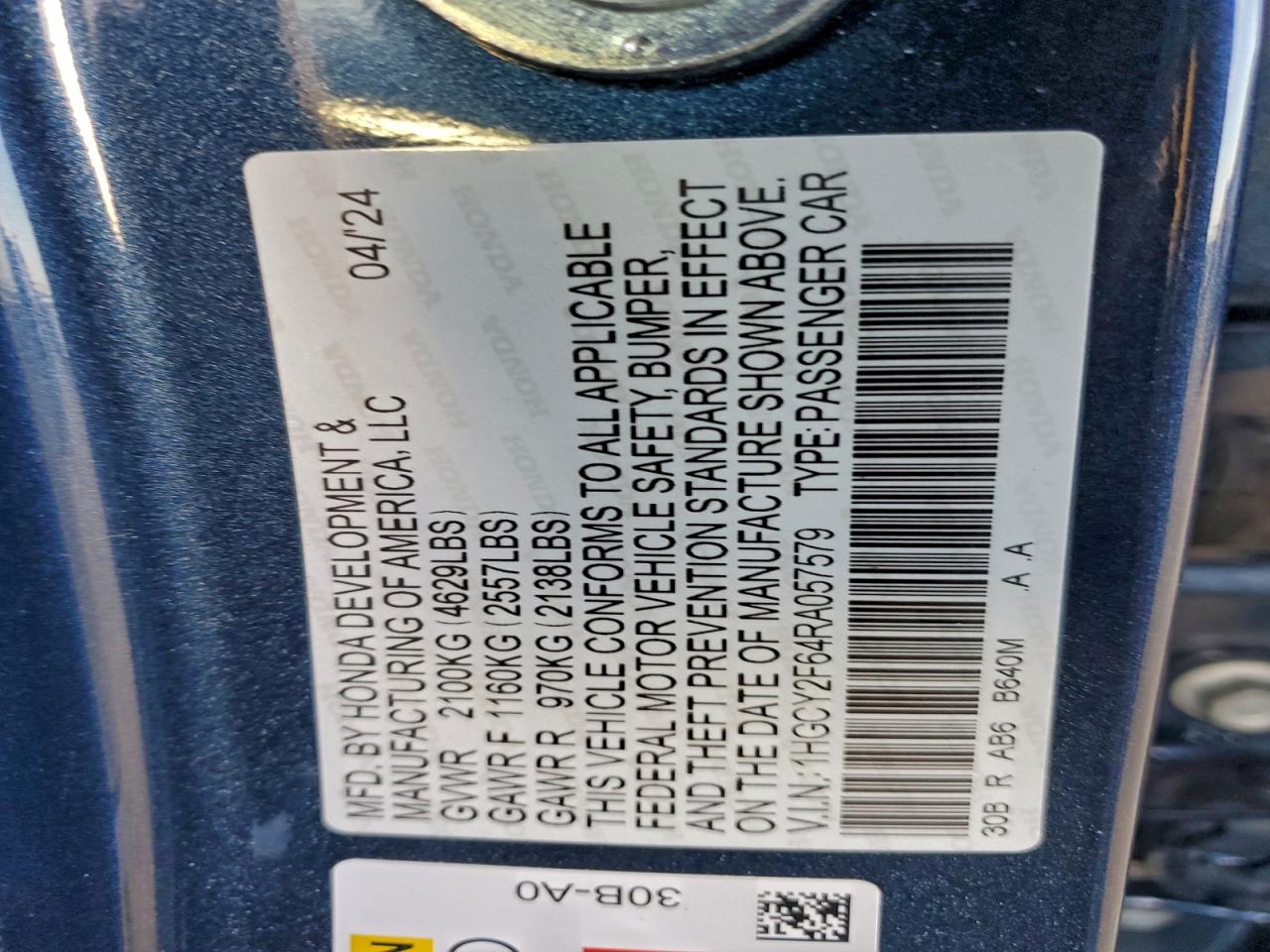 2024 HONDA ACCORD HYBRID EXL photo 45
