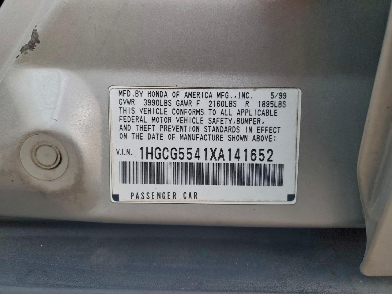 1999 HONDA ACCORD LX photo 25