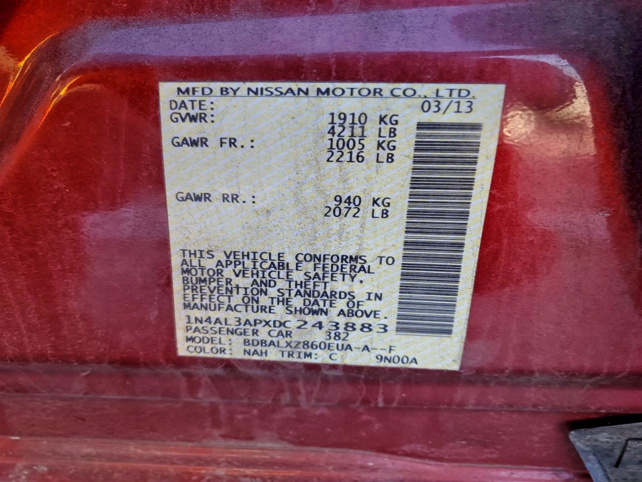 2013 NISSAN ALTIMA 2.5 photo 25